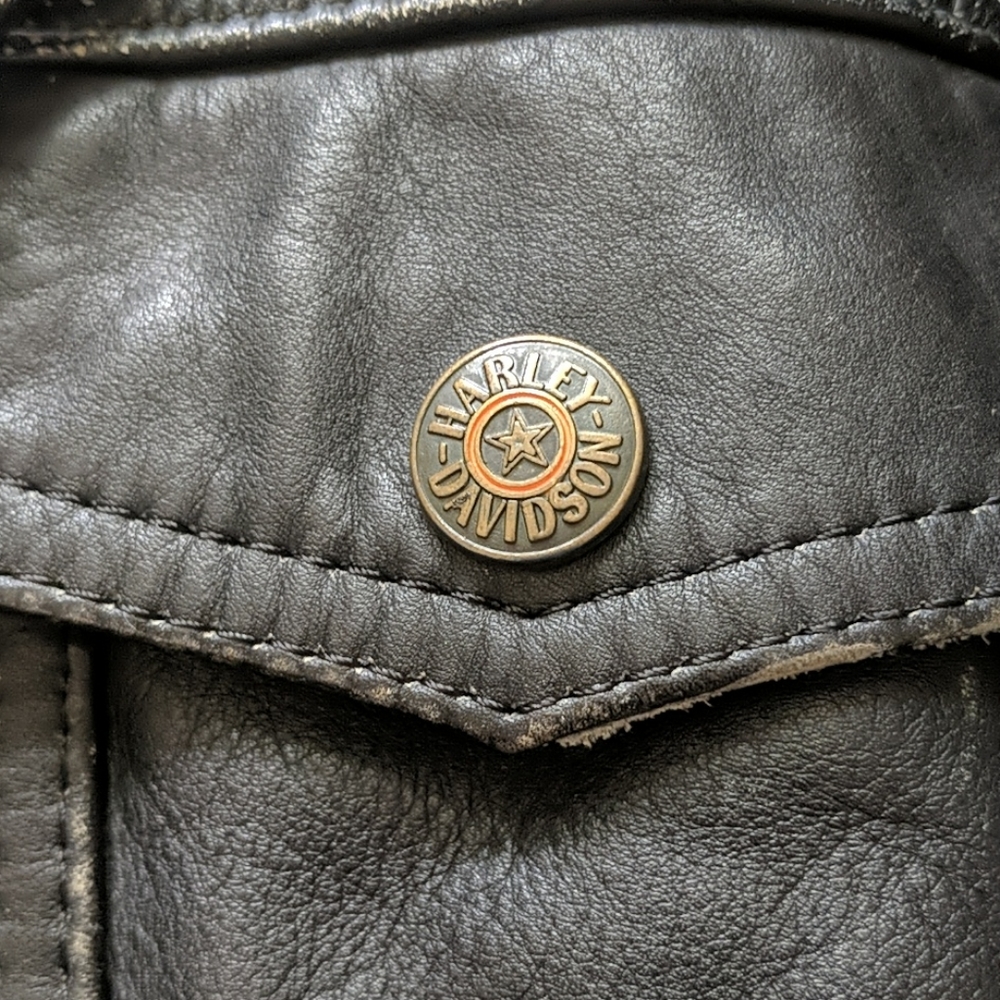 🖤AUTHENTIC 🖤 HARLEY-DAVIDSON 🖤 Leather Biker Jacket EUC - Picture 8 of 13
